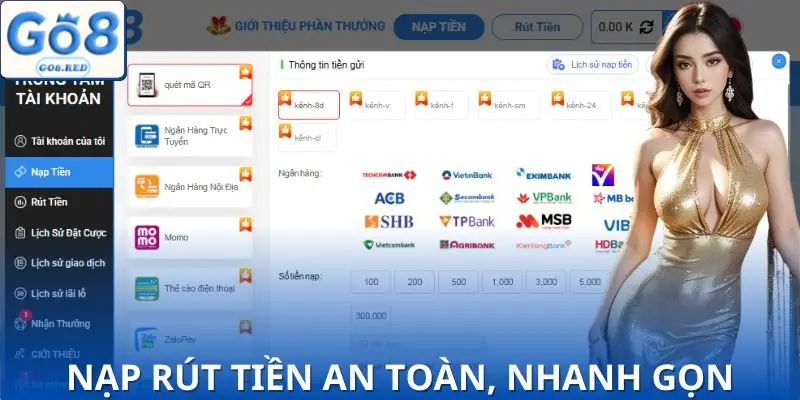 Phương thức nạp rút tiền tại nhà cái siêu tốc
