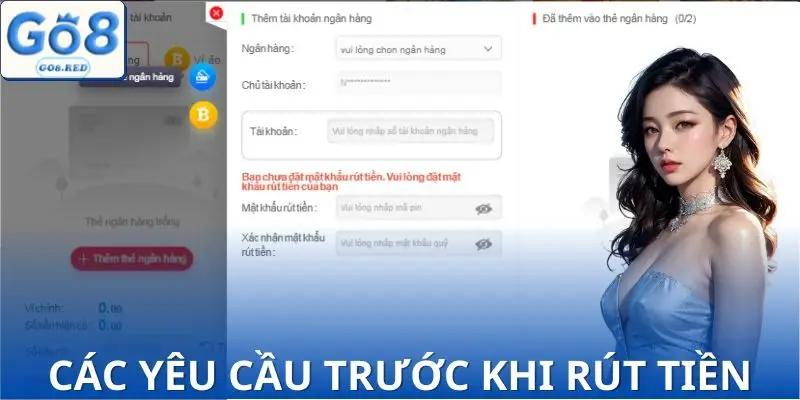 Điều kiện cần biết trước khi nhập lệnh rút